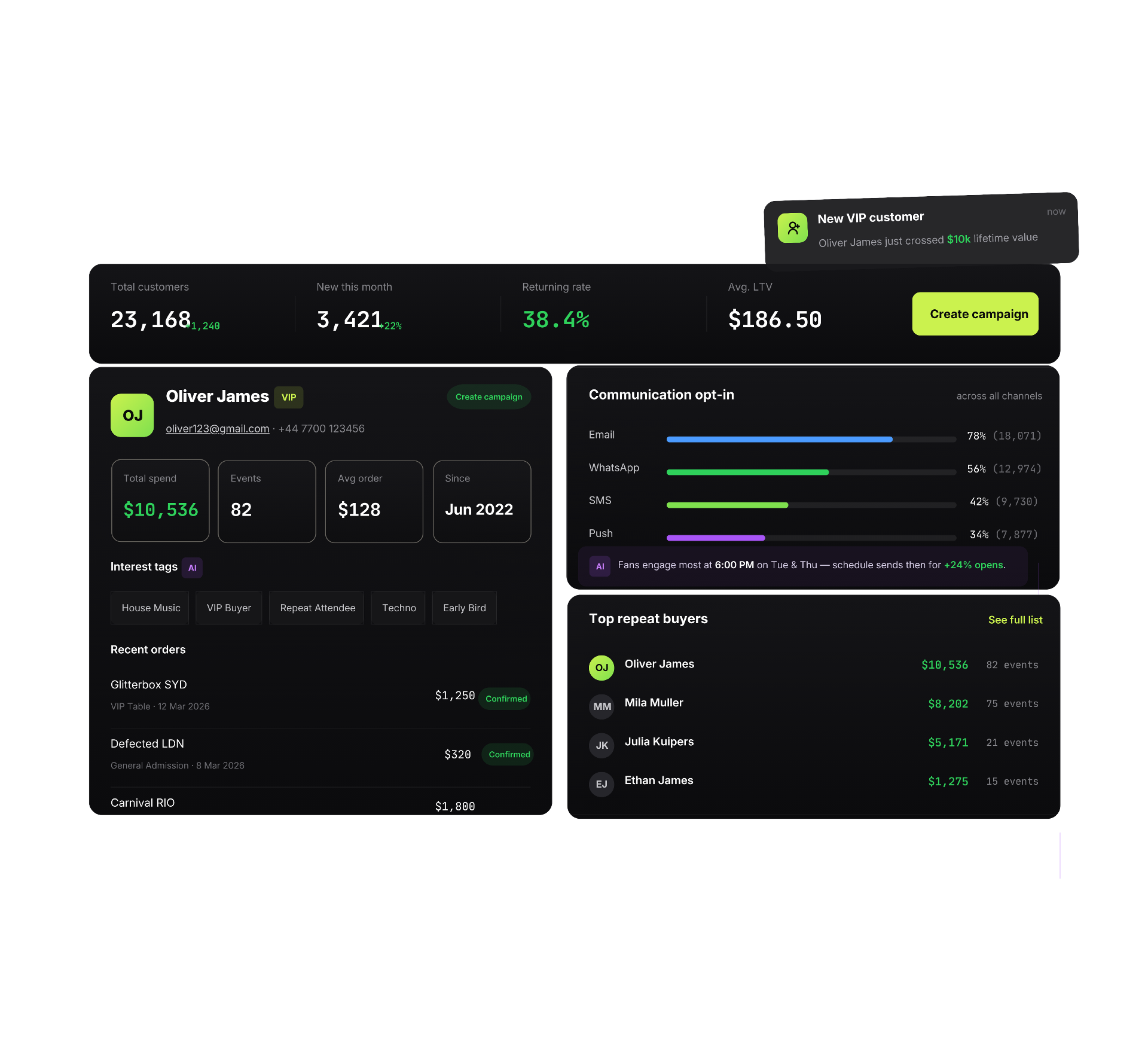 Tick'it PRO CRM, audience and customer profile mockup